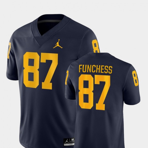University of Michigan #87 Men's Devin Funchess Jersey Navy College Football Game Official
